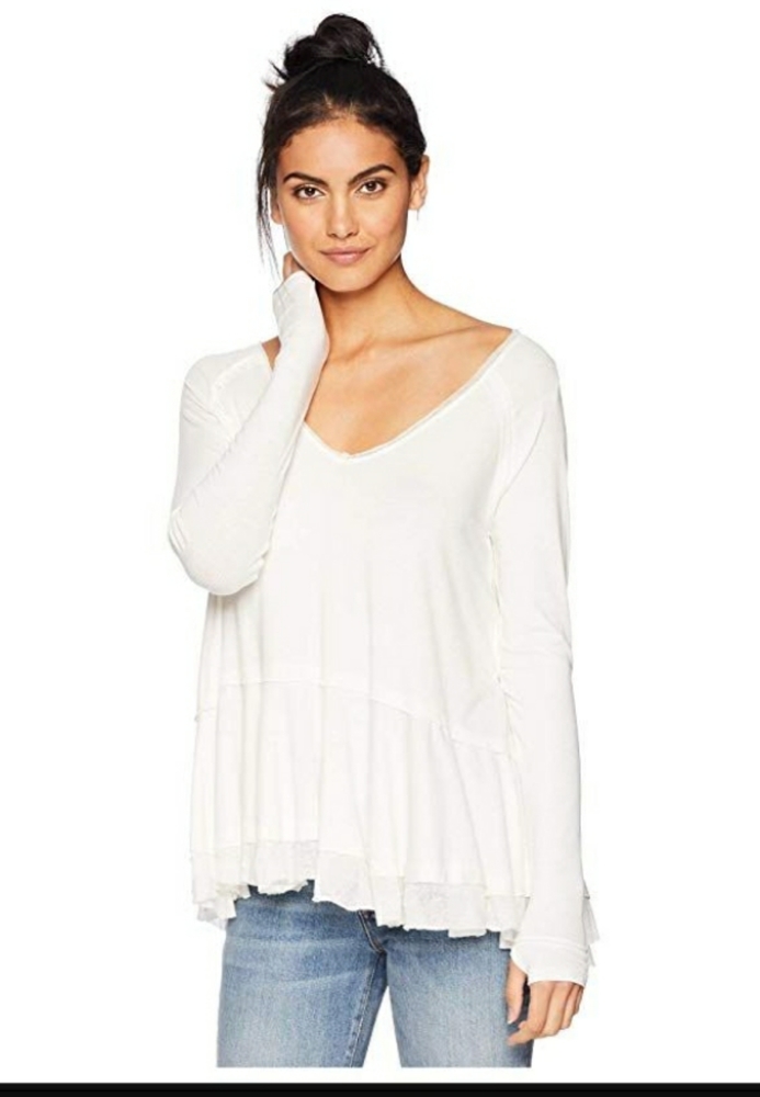 Free People Tangerine Tee in Ivory Small
